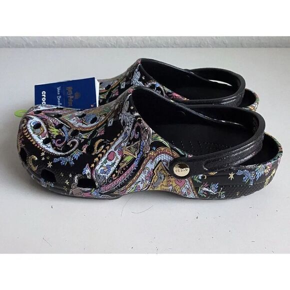 Crocs Classic Harry Potter Vera Bradley Clog Sandals Black Multi Men’s Sz 13 NEW - Picture 9 of 12